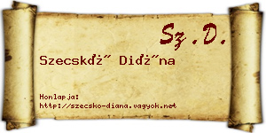 Szecskó Diána névjegykártya