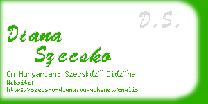 diana szecsko business card